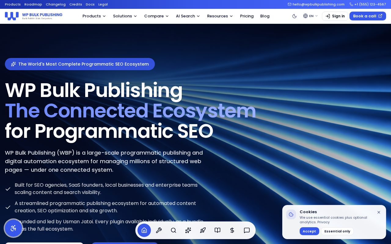 WP Bulk Publishing website homepage